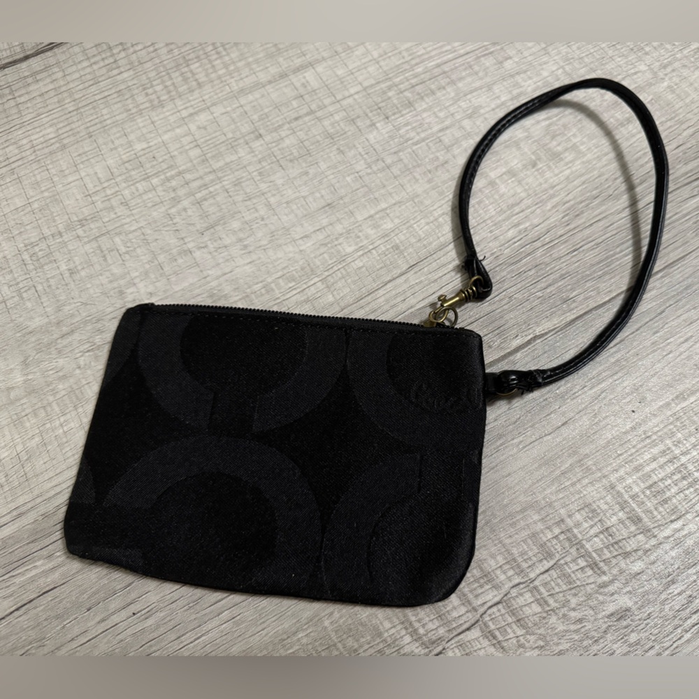 Coach Black Signature Wristlet